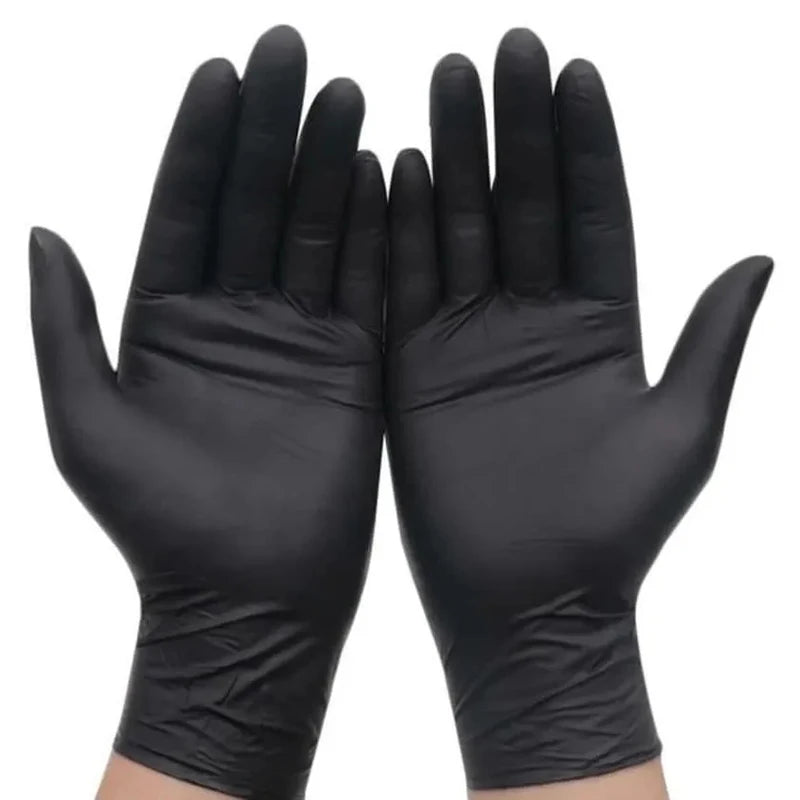 Gloves 20/50/100PCS Disposable Black Nitrile Gloves for Household Use Latex Free Powder Free Cleaning Gloves Tattoo  Hairdressing Tools