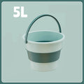5/10/17L Folding Portable Bucket with Cover Car Wash Fishing Bathroom Tool Silicone Bucket Outdoor Camping Household Supplies